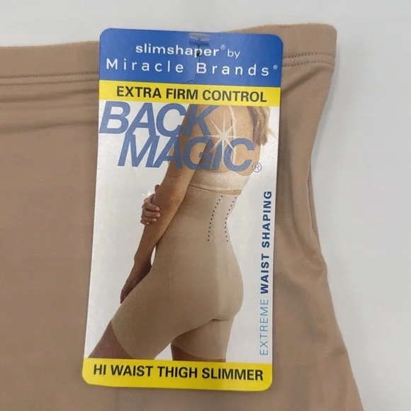 NWT Slim-Shaper by Miracle Brands Hi-Waist Thigh Slimmer - Size L (Nude) - Picture 5 of 12